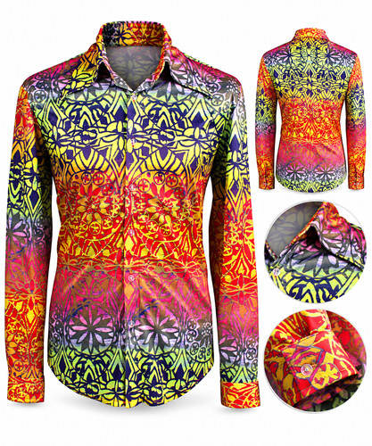70er jahre hippie hemd - 70er, bunt