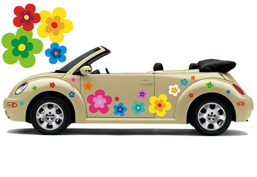 Hippie blumen auto aufkleber - auto,