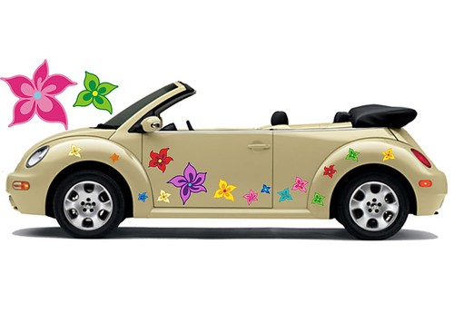 Hippie blumen auto - hippie, aufkleber