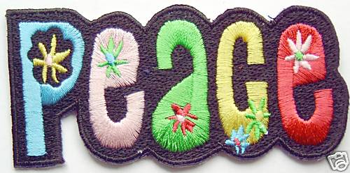Aufnäher patch hippie flower - aufnäher,