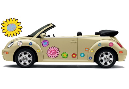 Hippie blumen auto aufkleber - hippie,