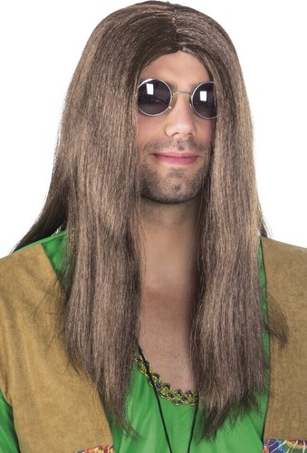 Hippie perücke braun - hippie,