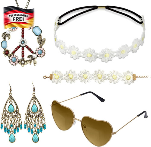 Hippie accessoires mit brille - hippie,