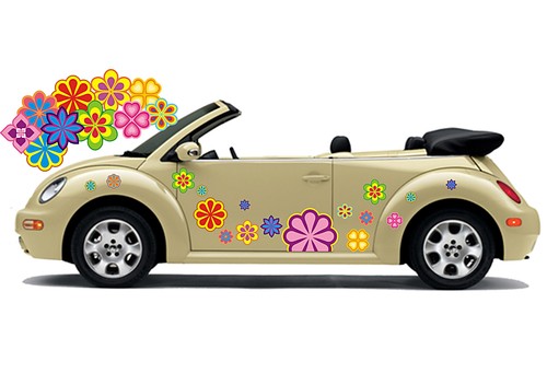 Hippie blumen auto aufkleber - hippie,